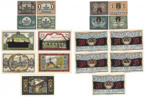 Banknoten, Deutschland / Germany, Lots und Sammlungen. Zeulenroda 1, 5, 10, 50 Pfennig 1920 und 5 x 25 Pfennig 1921. Lot von 9 Banknoten. Notgeld. Kas...