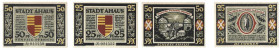 Banknoten, Deutschland / Germany, Lots und Sammlungen. Ahaus. 25 & 50 Pfennig 1921 Notgeld. Lot von 2 Banknoten. Kassenfrisch