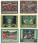 Banknoten, Deutschland / Germany, Lots und Sammlungen. Bad Lippspringe 25, 50, 75 Pfennig 1921. Notgeld. Lot von 3 Banknoten. Kassenfrisch