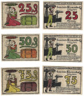 Banknoten, Deutschland / Germany, Lots und Sammlungen. Blumenthal i. / H. 25, 50, 75 Pfennig 1921 Notgeld. Lot von 3 Banknoten. Kassenfrisch