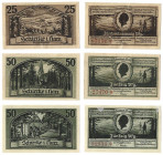 Banknoten, Deutschland / Germany, Lots und Sammlungen. Notgeld Schierke i. Harz. 25 Pfennig, 2 x 50 Pfennig 1921. Lot von 3 Banknoten. Kassenfrisch