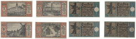 Banknoten, Deutschland / Germany, Lots und Sammlungen. Berlin. 4 x 50 Pfennig 1921. Notgeld. Lot von 4 Banknoten. Kassenfrisch