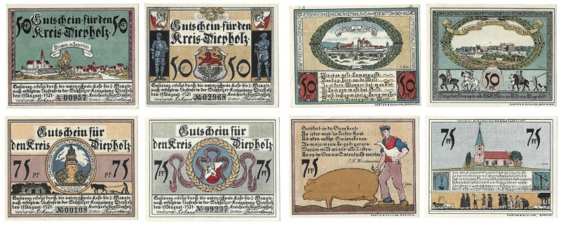 Banknoten, Deutschland / Germany, Lots und Sammlungen. Notgeld Diepholz. 2 x 50 ...