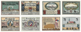Banknoten, Deutschland / Germany, Lots und Sammlungen. Notgeld Diepholz. 2 x 50 Pfennig, 2 x 75 Pfennig 1921. Lot von 4 Banknoten. Kassenfrisch