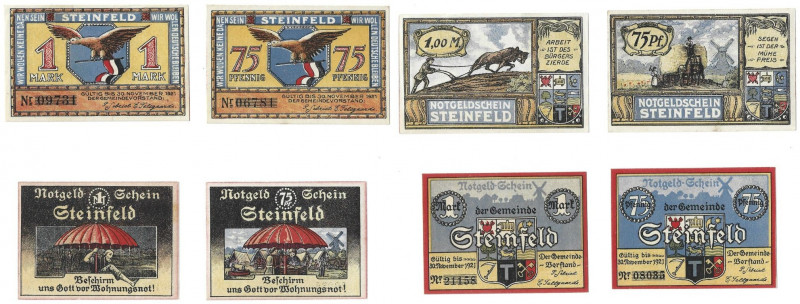 Banknoten, Deutschland / Germany, Lots und Sammlungen. Steinfeld. 2 x 75 Pfennig...