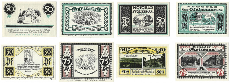 Banknoten, Deutschland / Germany, Lots und Sammlungen. Stolzenau. 3 x 50 Pfennig...