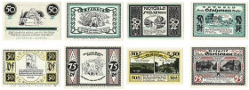 Banknoten, Deutschland / Germany, Lots und Sammlungen. Stolzenau. 3 x 50 Pfennig und 75 Pfennig 1921. Lot von 4 Banknoten. Notgeld. Kassenfrisch