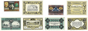 Banknoten, Deutschland / Germany, Lots und Sammlungen. Stolzenau. 25 Pfennig, 2 x 50 Pfennig und 75 Pfennig 1921. Lot von 4 Banknoten. Notgeld. Kassen...