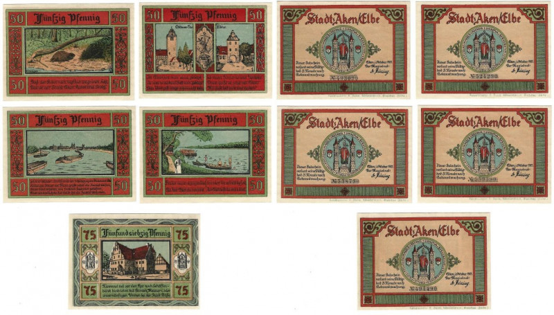 Banknoten, Deutschland / Germany, Lots und Sammlungen. Saxony-Anhalt. Aken / Elb...