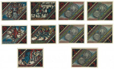 Banknoten, Deutschland / Germany, Lots und Sammlungen. Notgeld Paderborn. 25, 50, 75 Pfennig, 1 - und 2 Mark 1921. Lot von 5 Banknoten. Kassenfrisch