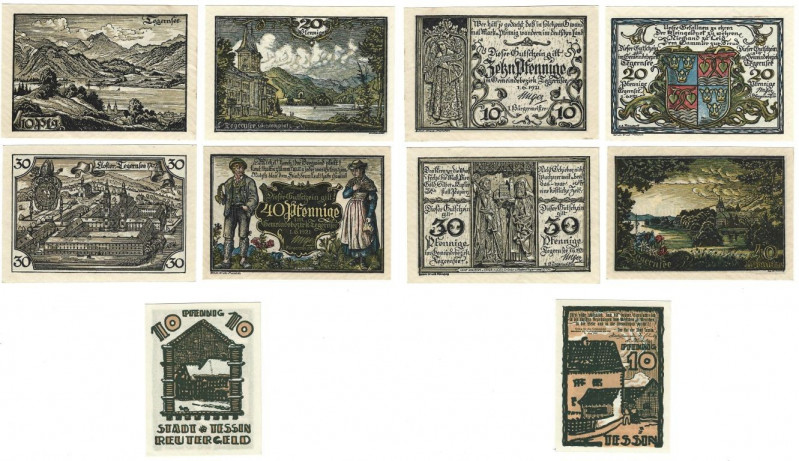 Banknoten, Deutschland / Germany, Lots und Sammlungen. Tegernsee, 10, 20, 30, 40...