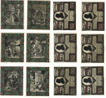 Banknoten, Deutschland / Germany, Lots und Sammlungen. Artern in Thüringen. 6 x 50 Pfennig 1921 Notgeld. Lot von 6 Banknoten. Kassenfrisch