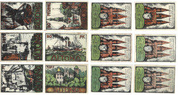 Banknoten, Deutschland / Germany, Lots und Sammlungen. Altona. 20, 30, 40, 60, 70, 80 Pfennig 1921 Notgeld. Lot von 6 Banknoten. Kassenfrisch