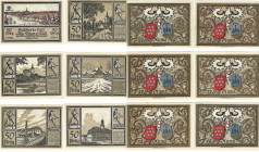 Banknoten, Deutschland / Germany, Lots und Sammlungen. Auma. 6 x 50 Pfennig 1921 Notgeld. Lot von 6 Banknoten. Kassenfrisch