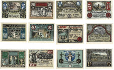 Banknoten, Deutschland / Germany, Lots und Sammlungen. Thüringen, Bad Sulza. 10, 25, 2 x 50 Pfennig, 2 x 75 Pfennig 1921-1922. Notgeld. Lot von 6 Bank...