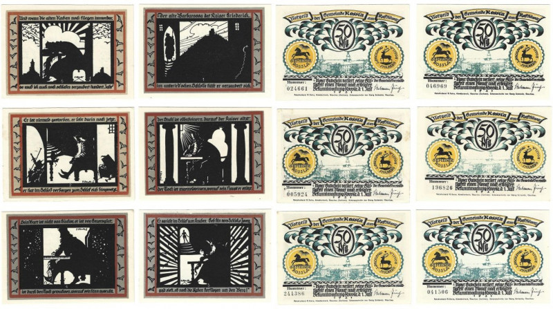 Banknoten, Deutschland / Germany, Lots und Sammlungen. Notgeld Rossla. 6 x 50 Pf...