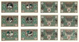 Banknoten, Deutschland / Germany, Lots und Sammlungen. Notgeld Rothenburg ob der Tauber. 6 x 50 Pfennig 1921. Lot von 6 Banknoten. Kassenfrisch