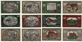Banknoten, Deutschland / Germany, Lots und Sammlungen. Brandnotgeld der Stadt Wasungen 4 x 50 Pfennig, 2 x 75 Pfennig 1921. Lot von 6 Banknoten. Kasse...