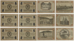 Banknoten, Deutschland / Germany, Lots und Sammlungen. Weimar. 6 x 25 Pfennig 1921. Lot von 6 Banknoten. Notgeld. Kassenfrisch