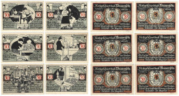 Banknoten, Deutschland / Germany, Lots und Sammlungen. Weissenfels a.d. Saale 6 x 50 Pfennig 1921. Lot von 6 Banknoten. Notgeld. Kassenfrisch