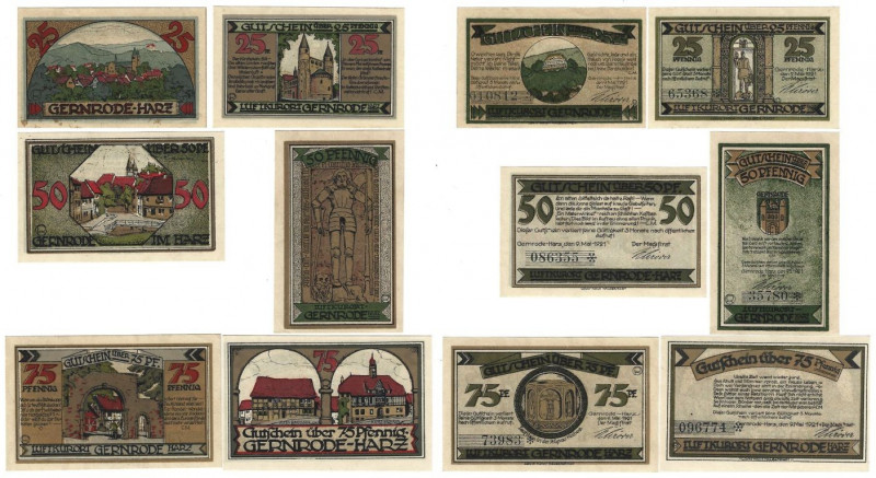 Banknoten, Deutschland / Germany, Lots und Sammlungen. Gernrode im Harz. 2 x 25 ...