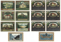 Banknoten, Deutschland / Germany, Lots und Sammlungen. Ziegenrück 6 x 50 Pfennig und 75 Pfennig 1921. Lot von 7 Banknoten. Notgeld. Kassenfrisch