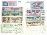 Banknoten, Jugoslawien / Yugoslavia, Lots und Sammlungen. 10 Dinara 1968 (P.82) I, 20 Dinara 1978 (P.88) I, 50 Dinara 1981 (P.89) II, 100 Dinara 1994 ...