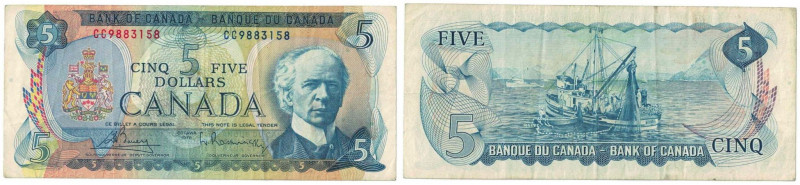 Banknoten, Kanada / Canada. 5 Dollars 1972. Pick 87a. II