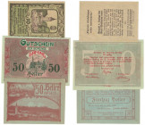 Banknoten, Österreich / Austria, Lots und Sammlungen. Waidhofen an der Ybbs, Stadtgemeinde 10 Heller 1920 II, Notgeld, Gaming, Gemeinde 50 Heller 1920...