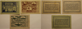 Banknoten, Österreich / Austria, Lots und Sammlungen. Notgeld Oberachmann, Bauer. 10, 20, 50 Heller 1921. Katalog Nr.0680b. Lot von 3 Banknoten. II