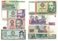 Banknoten, Peru, Lots und Sammlungen. 50 Soles 1977 (P.113), 100 Intis 1987 (P.133), 1000 Intis 1988 (P.136), 5000 Intis 1988 (P.137). Lot von 4 Bankn...