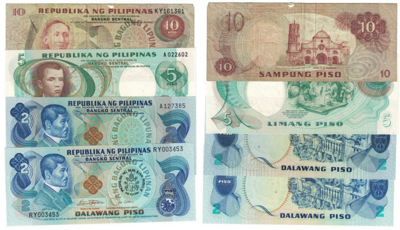 Banknoten, Philippinen / Philippines, Lots und Sammlungen. 2 x 2 Piso 1981 (P.16...