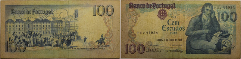 Banknoten, Portugal. 100 Escudos 1985. P.178A. II