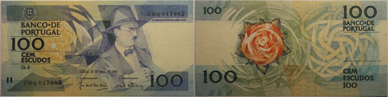 Banknoten, Portugal. 100 Escudos 1988. P.179. I
