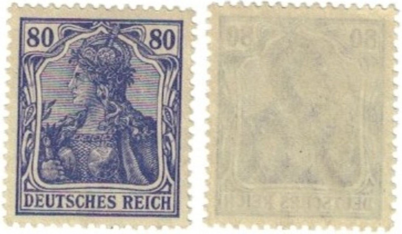 Briefmarken / Postmarken, Deutschland / Germany. Deutsches Reich. 80 Pfennig 190...