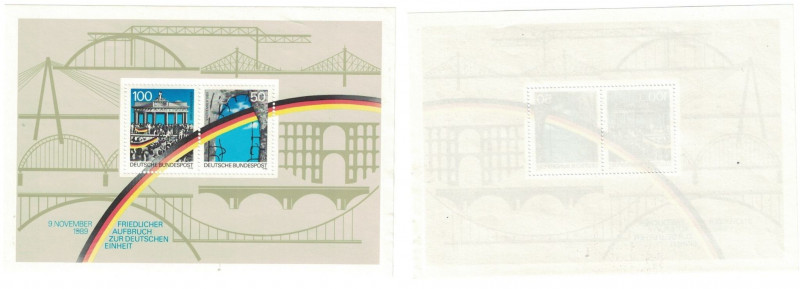 Briefmarken / Postmarken, Deutschland / Germany. BRD. 1. Jahrestag der Maueröffn...