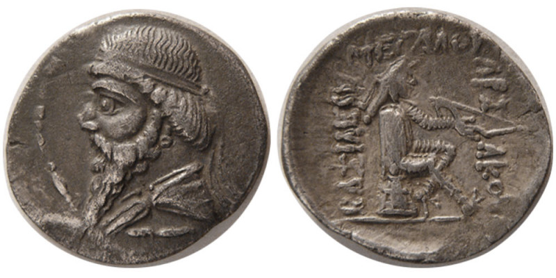 KINGS of PARTHIA. Mithradates I. Ca. 164-132 BC. AR Drachm (3.32 gm; 19 mm). Hek...