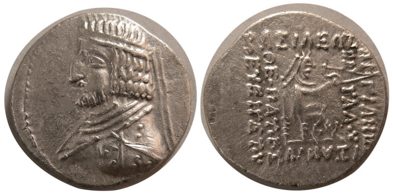 KINGS of PARTHIA. Arsakes XVI. 78/7-62/1 BC. AR Drachm (3.98 gm; 19 mm). Margian...