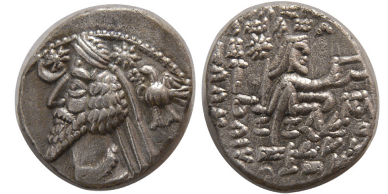 KINGS of PARTHIA. Phraates IV (38/7-2 BC). AR Drachm (3.82 gm; 17 mm). Diademed ...