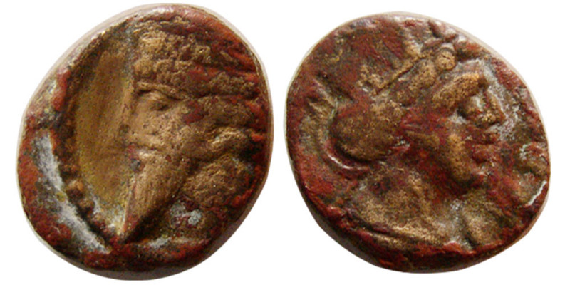 KINGS of PARTHIA. Gotarzes II. 44-51 AD. Æ Chalkon (0.82 gm; 10 mm). Nice origin...