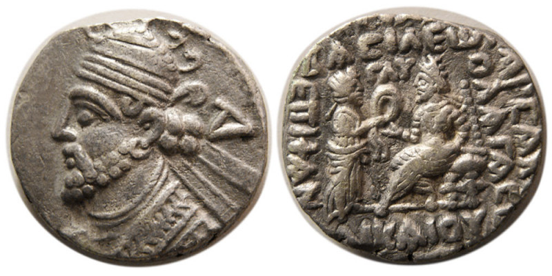 KINGS of PARTHIA. Vologases III. 105-147 AD. Billon Tetradrachm (13.32 gm; 25 mm...