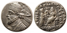 KINGS of PARTHIA. Vologases III. 105-147 AD. Billon Tetradrachm.