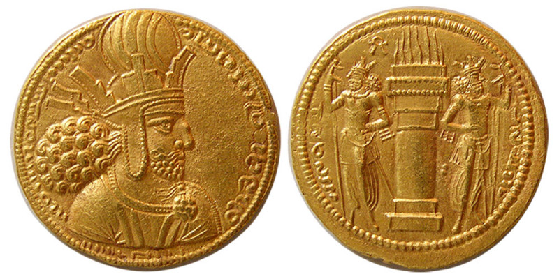 SASANIAN KINGS. Shapur I (240-270 AD). Gold Dinar (7.41 gm; 22 mm). Ctesiphon or...