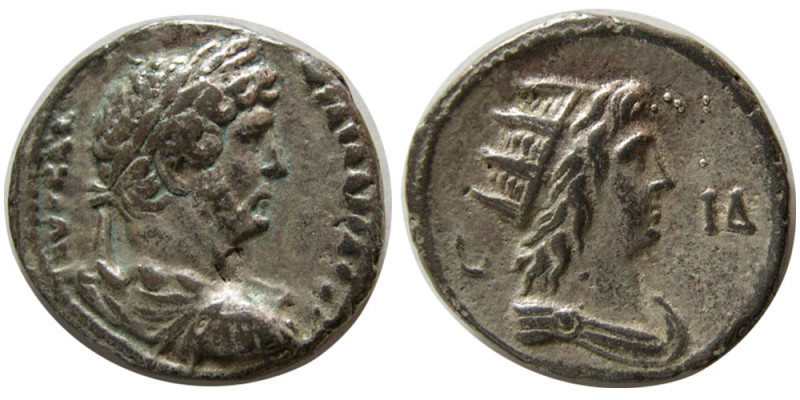 EGYPT, Alexandria. Hadrian. 117-138 AD. Billon Tetradrachm (12.94 gm; 23 mm). Ye...