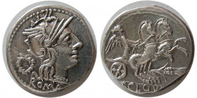 ROMAN REPUBLIC. T. Cloelius. 128 BC. AR Denarius