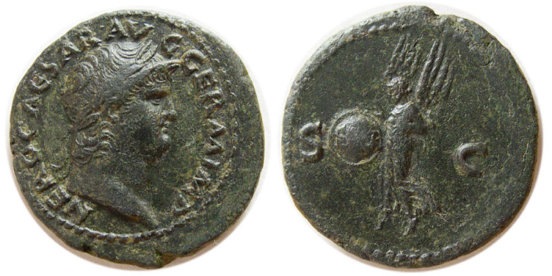 ROMAN EMPIRE. Nero. 54-68 AD. Æ As (11.20 gm; 28 mm). Rome, AD 66. IMP NERO CAES...