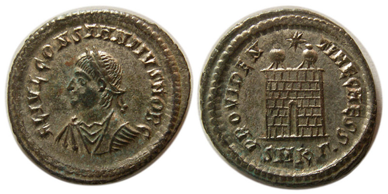 ROMAN EMPIRE. Constantine II. 337-361 AD. Æ Silvered Follis (3.66 gm; 20 mm). La...