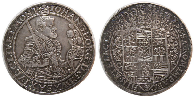 SACHSEN, 1653. Silver Taler (28.79 gm; 45 mm). Dav 7612; Schnee 879. Choice EF. ...