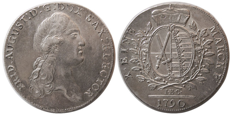 SAXONY, 1790. Silver Taler (28.07 gm; 40 mm). KM 992.2. Lovely strike. Choice UN...