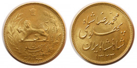 PAHLAVI DYNASTY,  1323. Gold One Pahlavi. Legend Type.